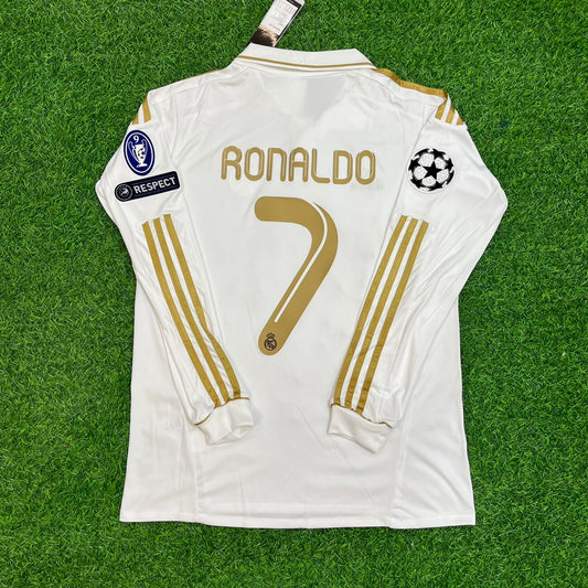 Real Cristiano Ronaldo Madrid 2011-2012 Champions League Long Sleeve Jersey Soccer Kit
