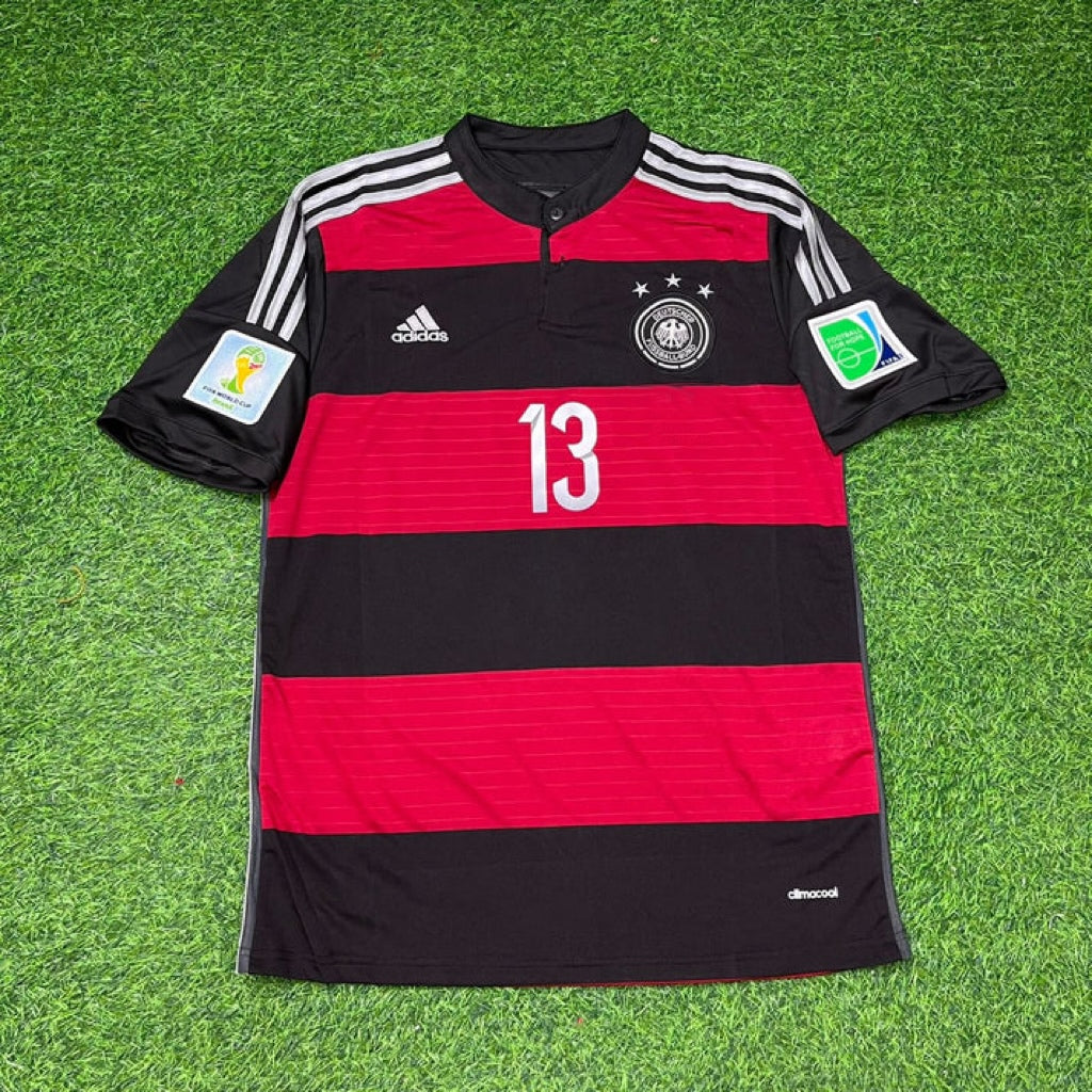 Germany World Cup 2014 Thomas Müller Deutschland Brazil Black Red Retro Football Jersey