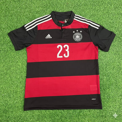 Germany World Cup 2014 Mario Gomez Deutschland Brazil Black Red Retro Football Jersey