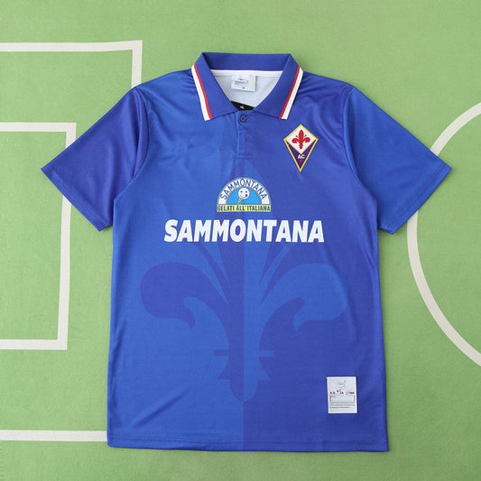 Season Fiorentina 95/96 Blue Home Retro Jersey Trikot Soccer Kit