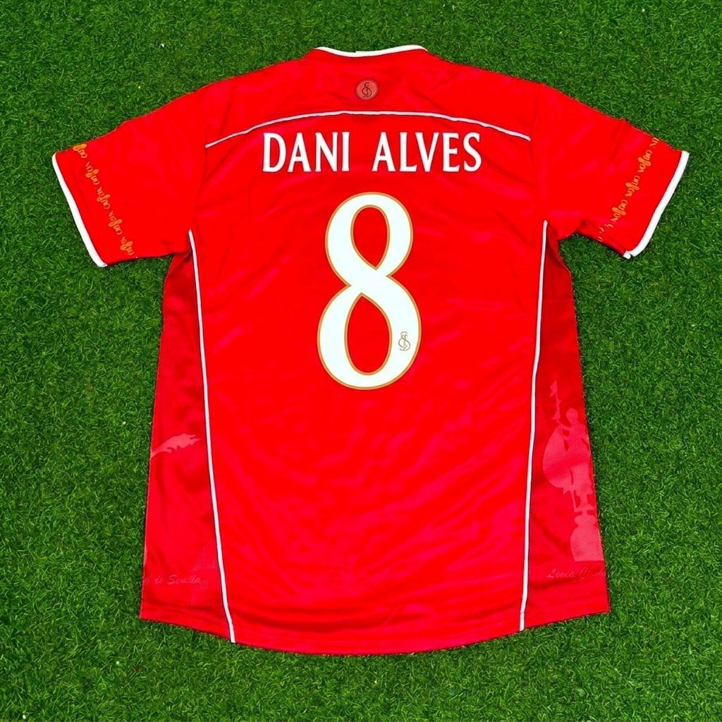 Dani Alves Sevilla 2003-2004 Red Home Retro Football Jersey