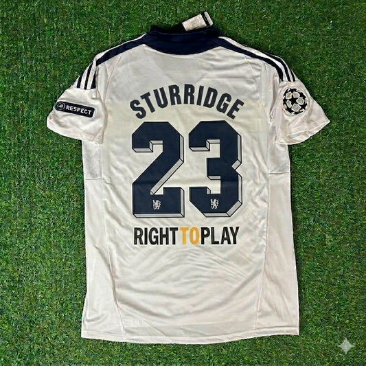 Daniel Sturridge #23 Chelsea 2011 2012 Champions League White Yellow Retro Football Jersey