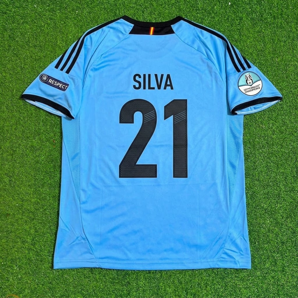 David Silva Spain EURO 2012 Final Retro Football Jersey