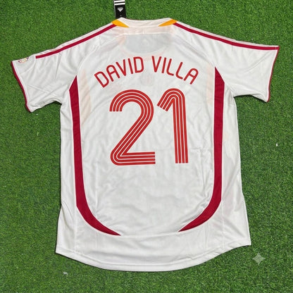 Spain World Cup 2006 David Villa White Retro Football Jersey