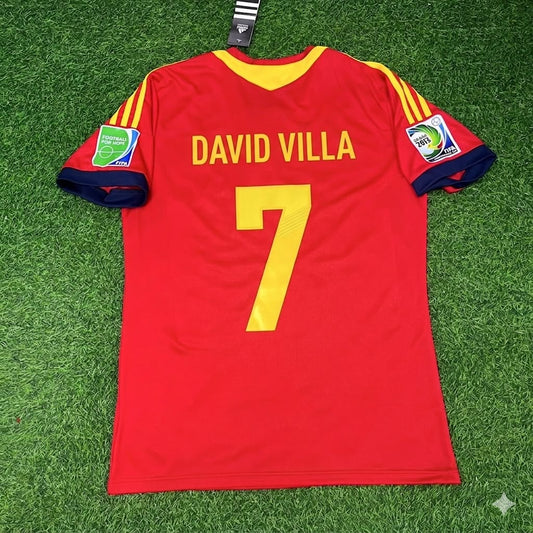 David Villa Spain 2013 Confederations Cup Retro Football Jersey