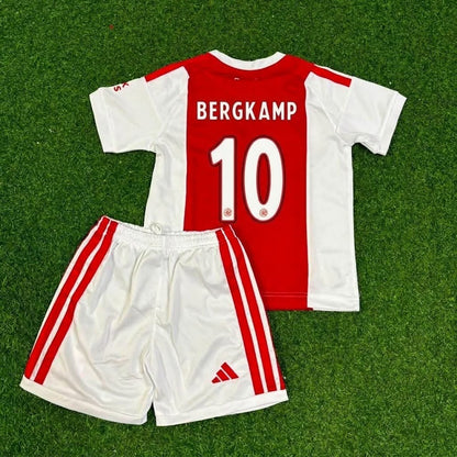 Ajax Dennis Bergkamp White Retro Kids Football Jersey