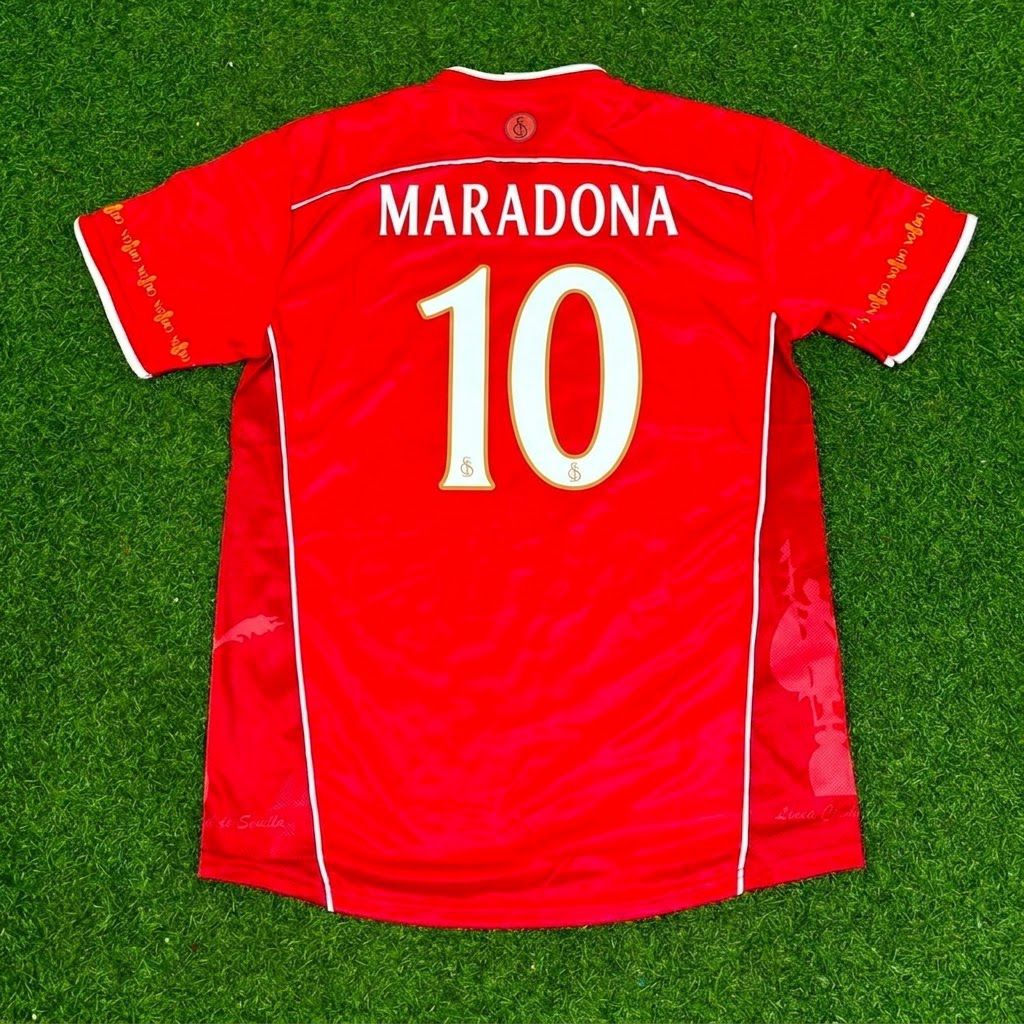 Diego Armando Maradona Sevilla Red Home Special Retro Football Jersey
