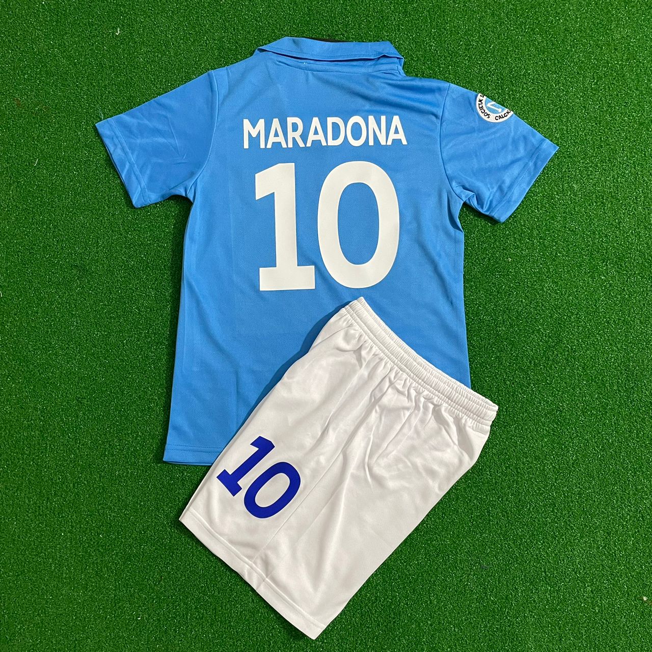 Diego Maradona Napoli Home Kids Kit Football Jersey Kit for Children