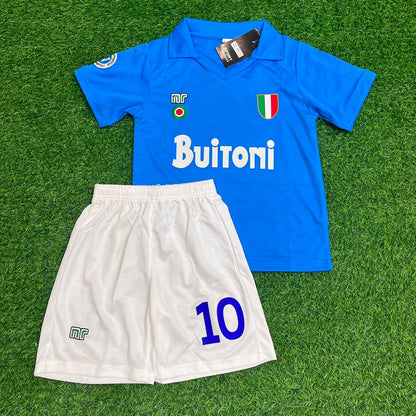 Diego Maradona Napoli Home Kids Kit Football Jersey Kit for Children