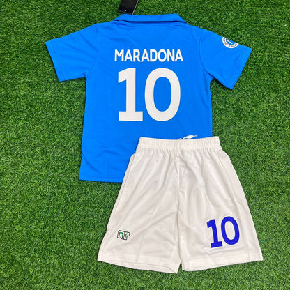 Diego Maradona Napoli Home Kids Kit Football Jersey Kit for Children