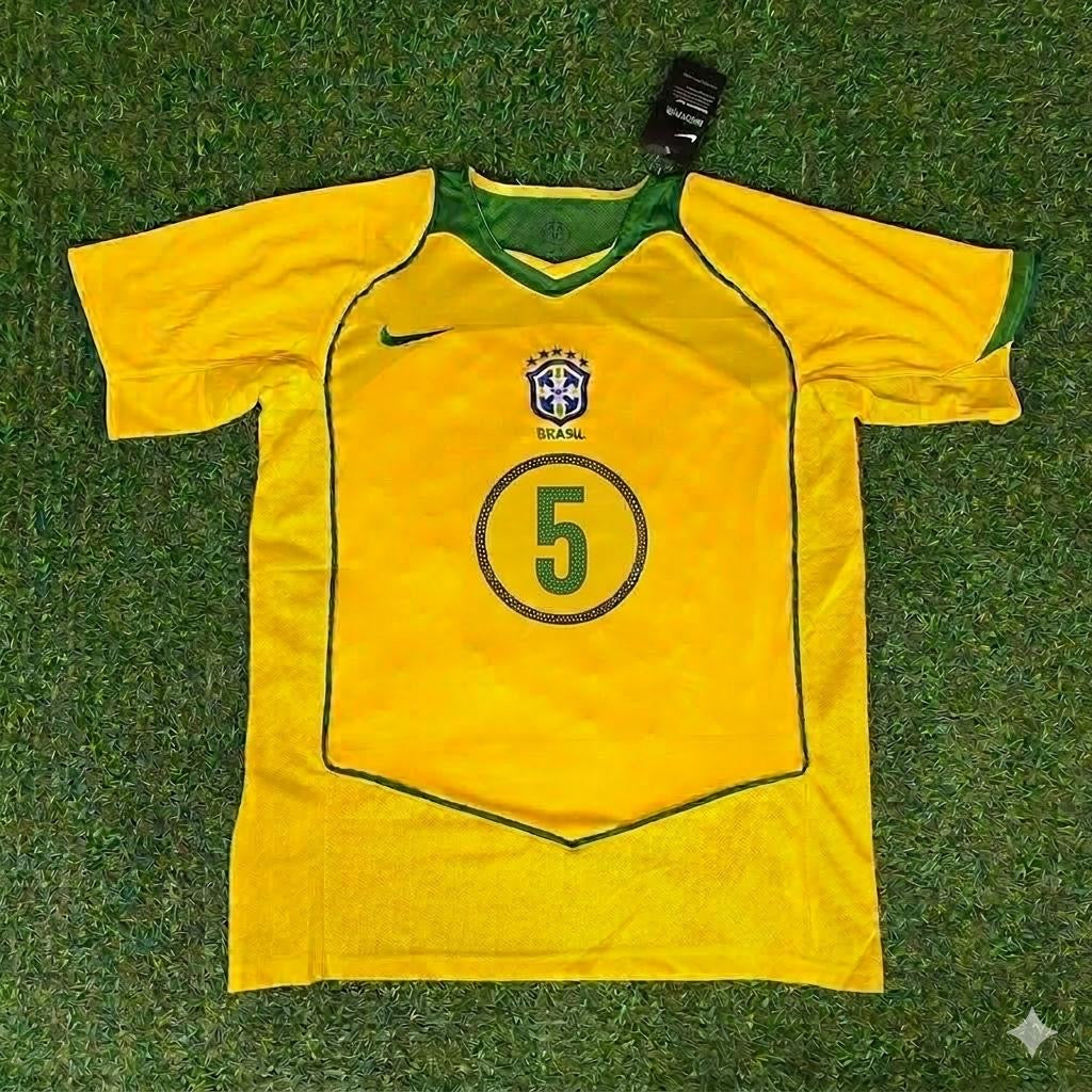 Fernandinho 5 Brazil Retro Football Jersey Kit