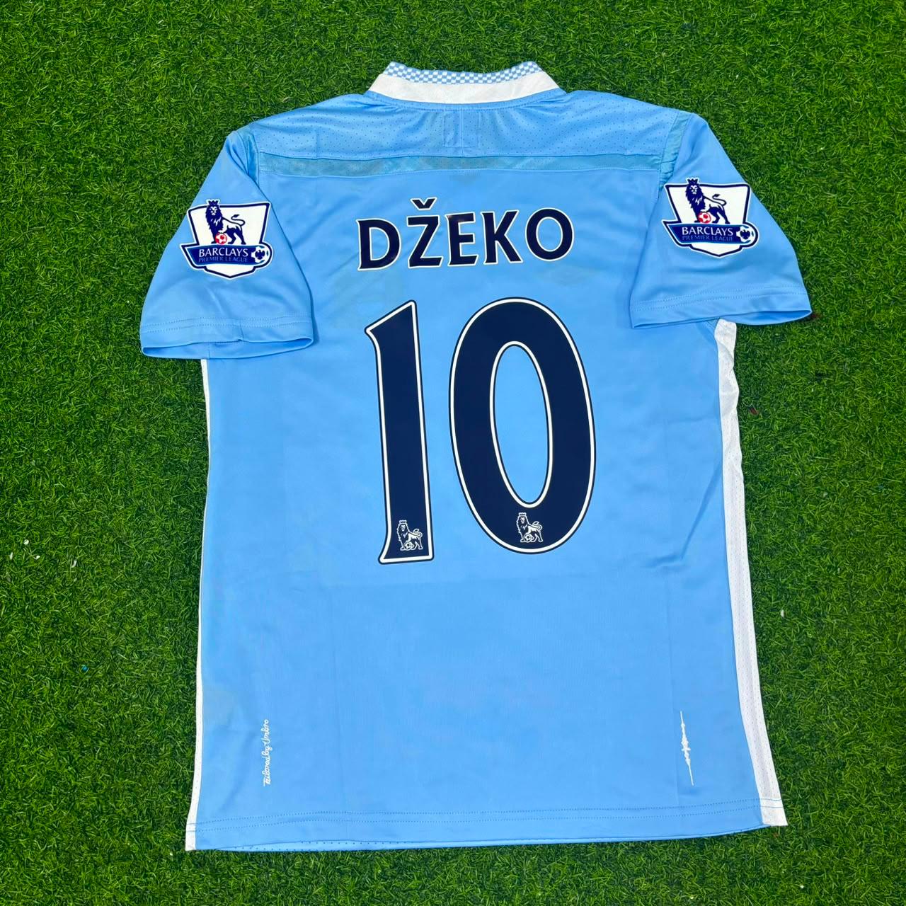 Edin Dzeko 10 Manchester City 2011/12 Home Kit Blue Retro Football Jersey