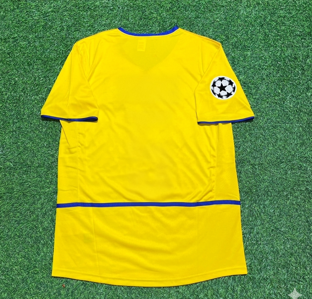Inter Milan 2002-2003 Yellow Retro Football Jersey Kit