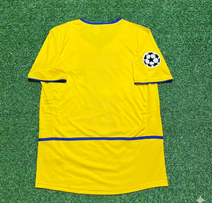 Inter Milan 2002-2003 Yellow Retro Football Jersey Kit