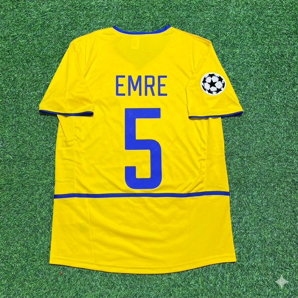 Emre Belözoğlu Inter Milan 2002-2003 Yellow Retro Football Jersey Kit