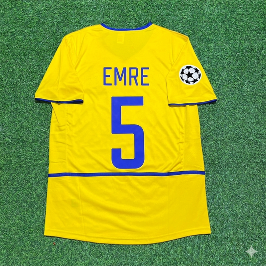 Emre Belözoğlu Inter Milan 2002-2003 Yellow Retro Football Jersey Kit