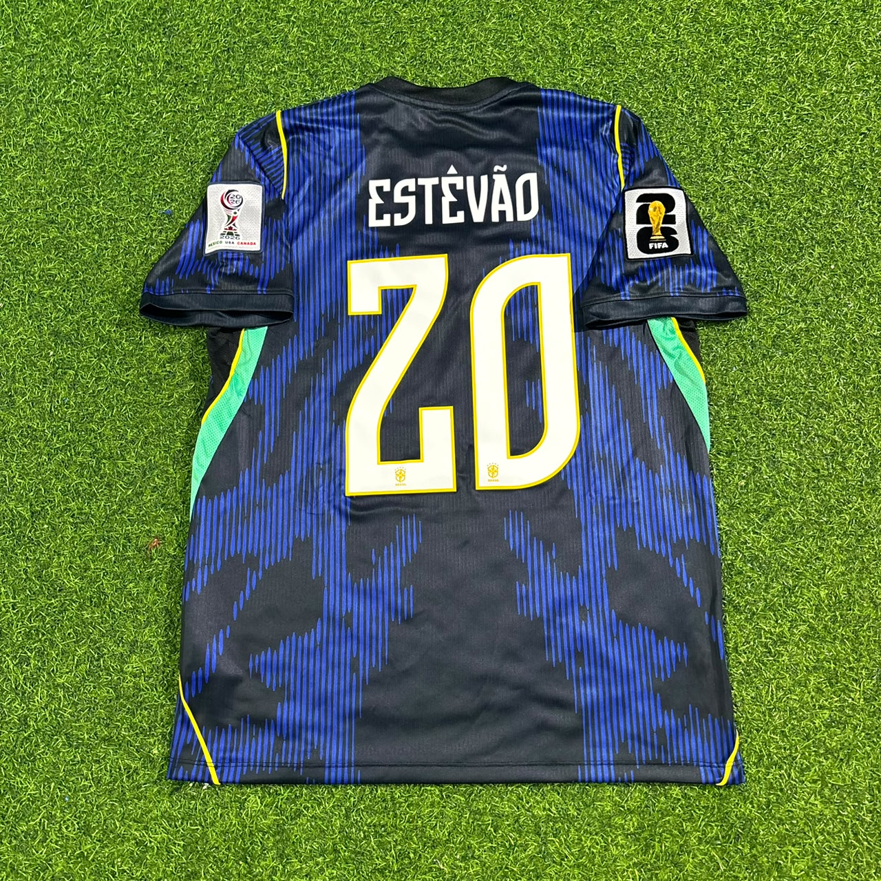 Brazil World Cup 2026 Estêvão Willian 20# Blue Away Football Jersey