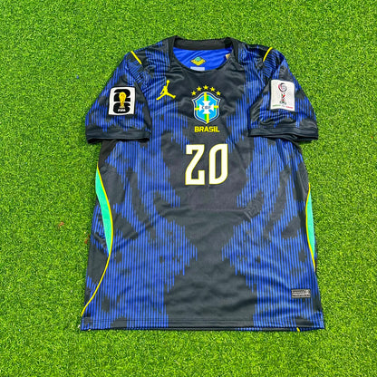 Brazil World Cup 2026 Estêvão Willian 20# Blue Away Football Jersey
