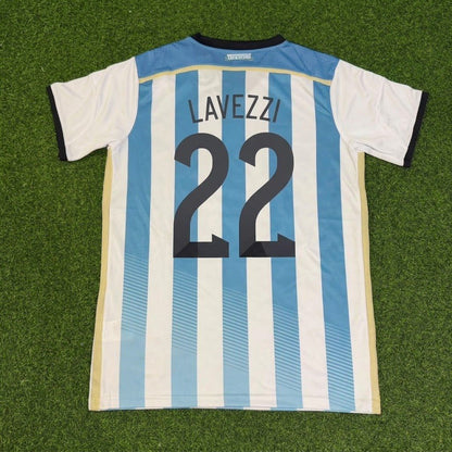 Ezequiel Lavezzi Argentina 2014 World Cup Home Retro Football Jersey