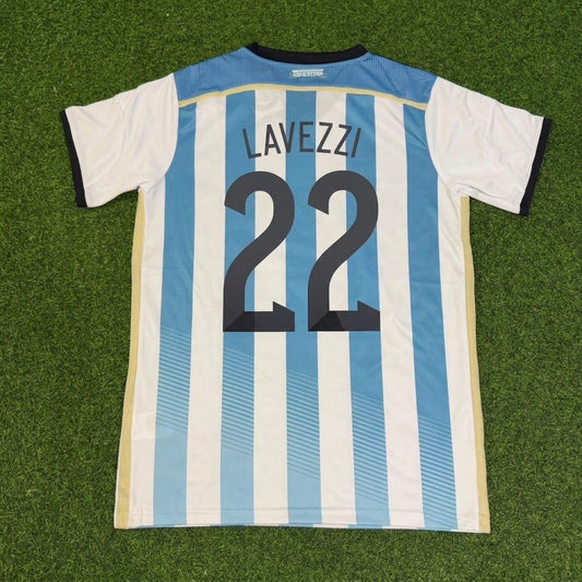 Ezequiel Lavezzi Argentina 2014 World Cup Home Retro Football Jersey