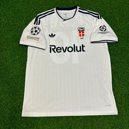 Nico Paz Como 2027 Away Champions League Patch Football Jersey