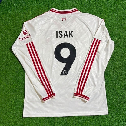 Alexander Isak #9 Liverpool 2027 Long Sleeve Away White Football Jersey