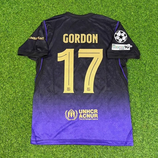 Anthony Gordon #17 Barcelona 2027 Champions League Patch Away Football Jersey