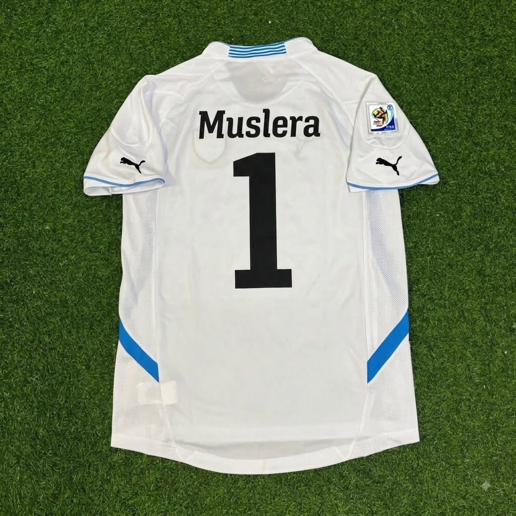 Fernando Muslera Uruguay 2010 World Cup White Retro Football Jersey Paradise Edition