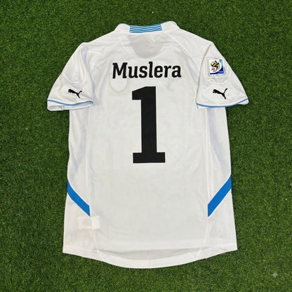 Fernando Muslera Uruguay 2010 World Cup White Retro Football Jersey Paradise Edition