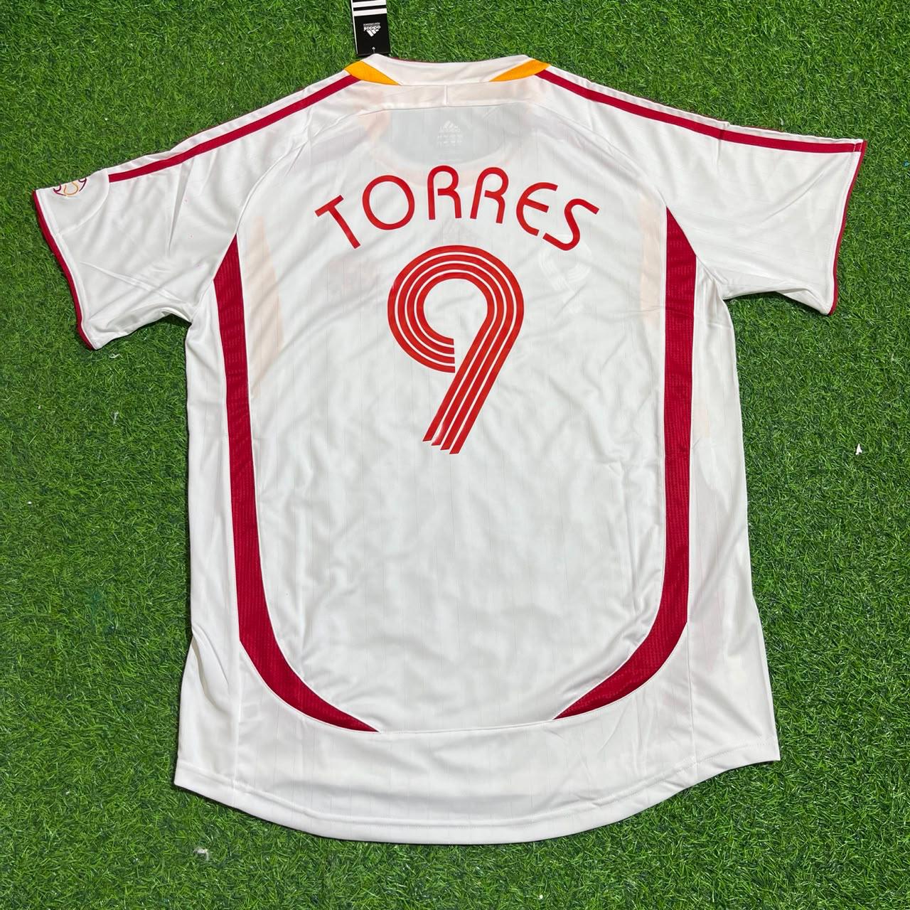 Spain World Cup 2006 Fernando Torres White Retro Football Jersey
