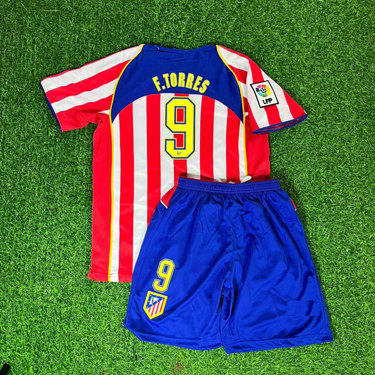 Atletico Fernando Torres Madrid Kids SpiderMan Retro Football Jersey Soccer Kit