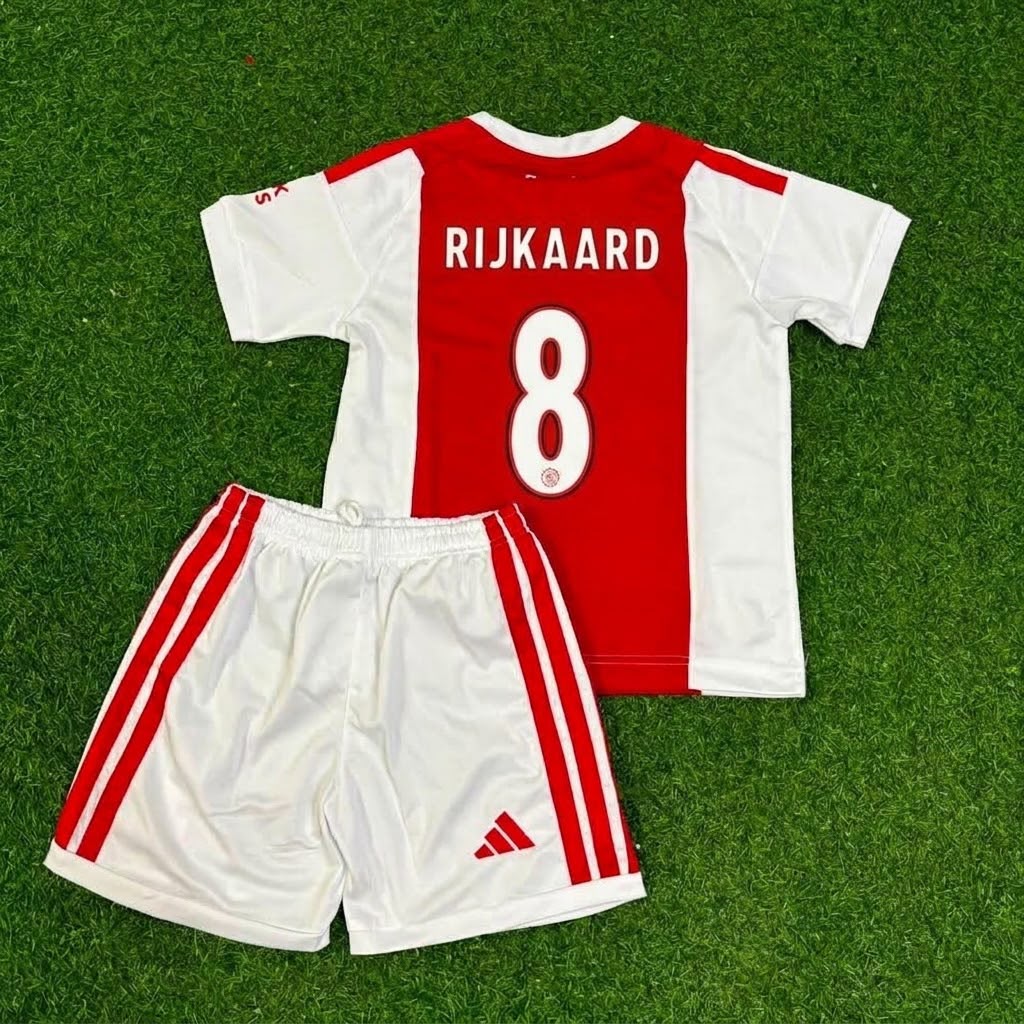 Ajax Frank Rijkaard White Retro Kids Football Jersey