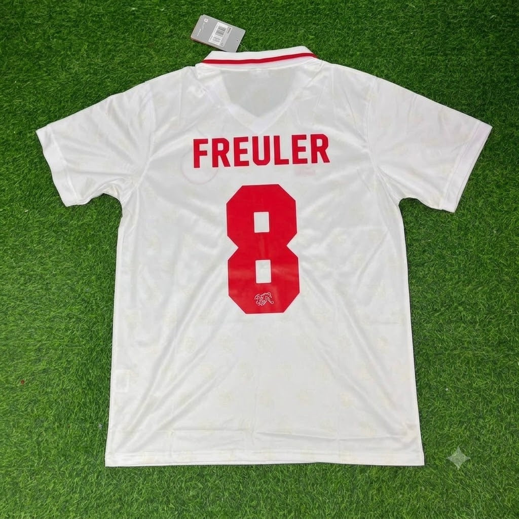 Remo Freuler Switzerland White Retro Football Jersey Kit