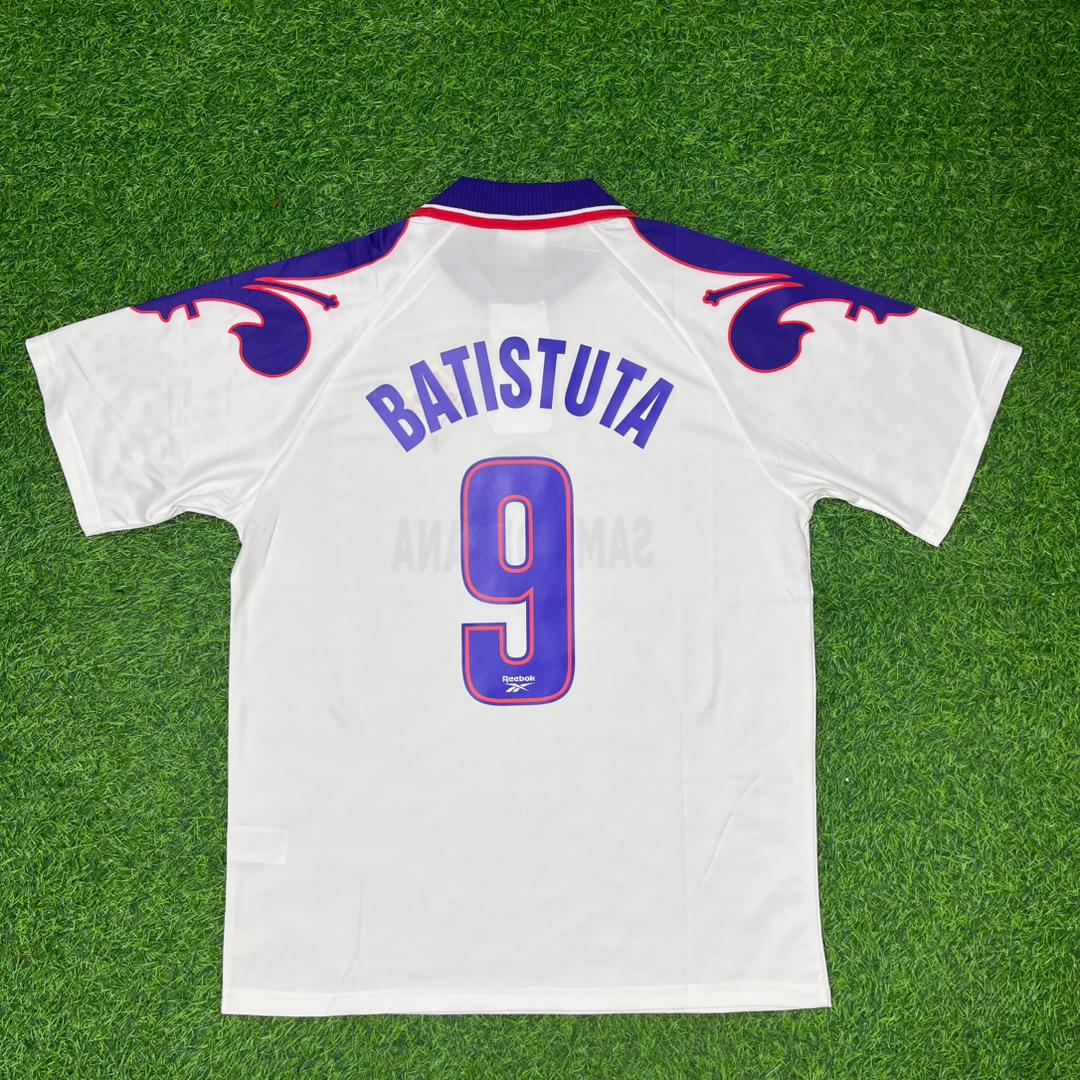 Gabriel Batistuta Fiorentina 1995-1996 White Retro Football Jersey Kit