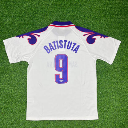 Gabriel Batistuta Fiorentina 1995-1996 White Retro Football Jersey Kit