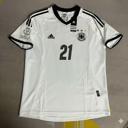Germany World Cup 2002 Christoph Metzelder Deutschland Japan Korea White Retro Football Jersey