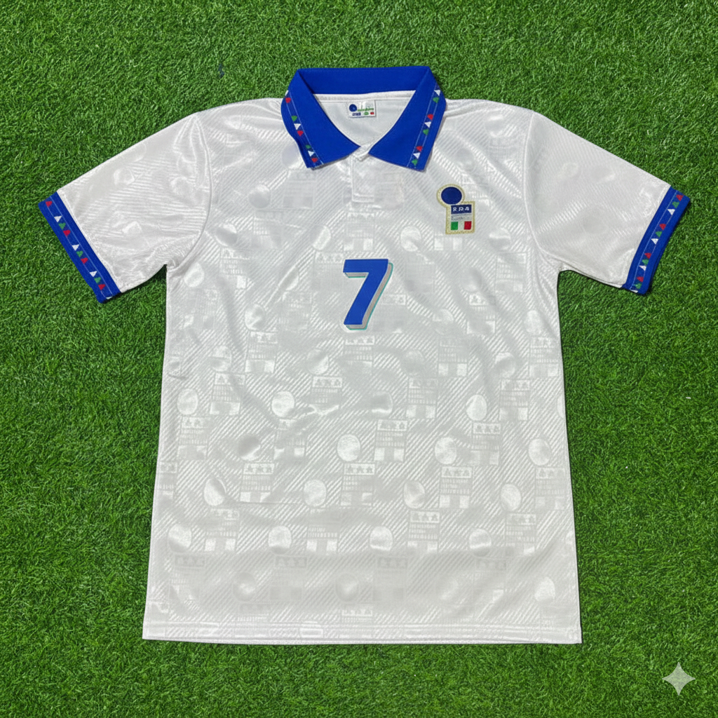 Italy World Cup 1994 Roberto Donadoni White Retro Football Jersey Kit