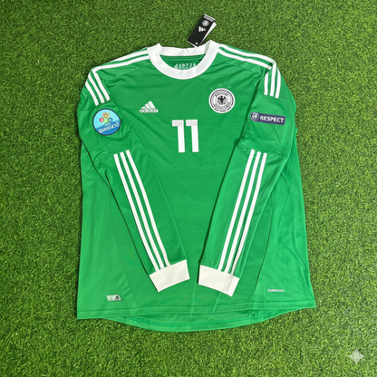 Germany EURO 2012 Miroslav Klose Long Sleeve Green Retro Football Jersey