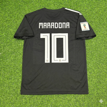 Diego Armando Maradona Argentina Black Retro Football Jersey Kit