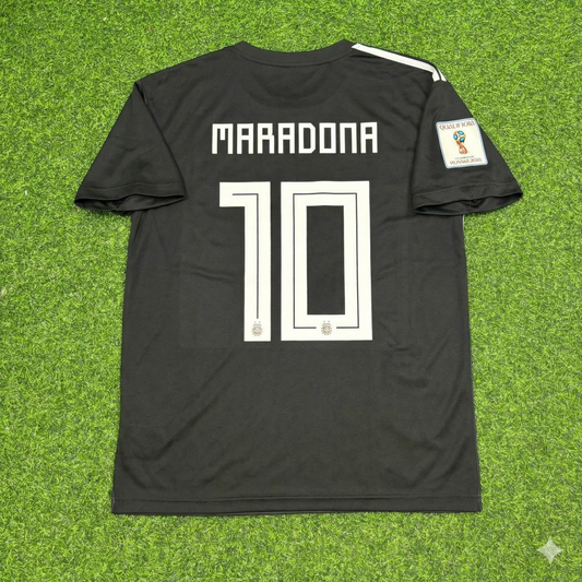 Diego Armando Maradona Argentina Black Retro Football Jersey Kit