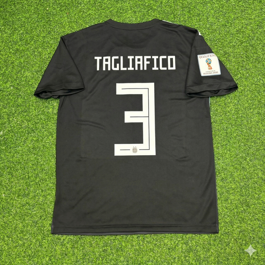 Argentina World Cup 2018 Nicolas Tagliafico Black Retro Football Jersey