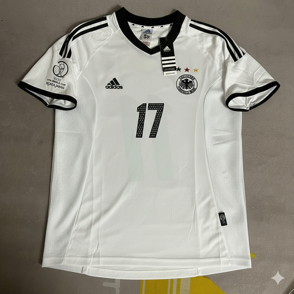 Germany World Cup 2002 Marco Bode Deutschland Japan Korea White Retro Football Jersey