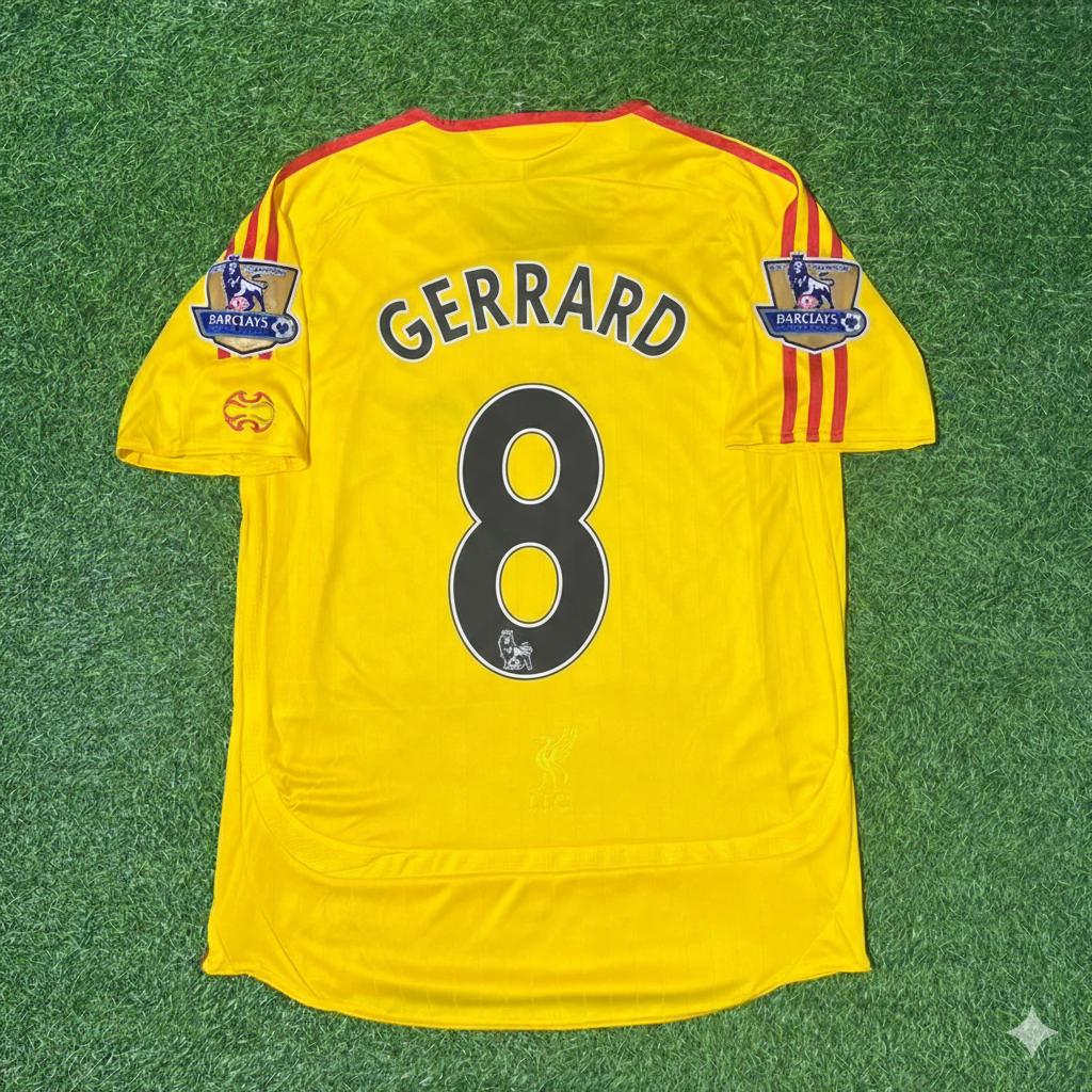 Steven Gerrard Liverpool 2006/2007 Yellow Retro Football Jersey Collection