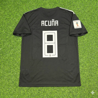 Argentina World Cup 2018 Marcos Acuña Black Retro Football Jersey