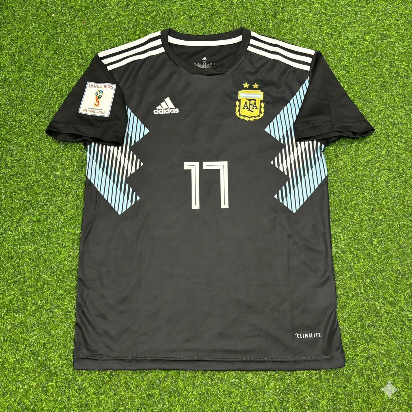 Argentina World Cup 2018 Nicolas Otamendi Black Retro Football Jersey