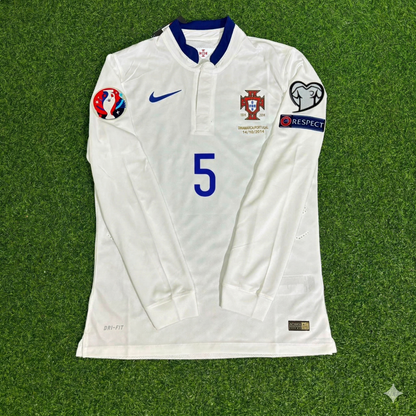 Portugal EURO 2016 Raphael Guerreiro White Long Sleeve Retro Football Jersey