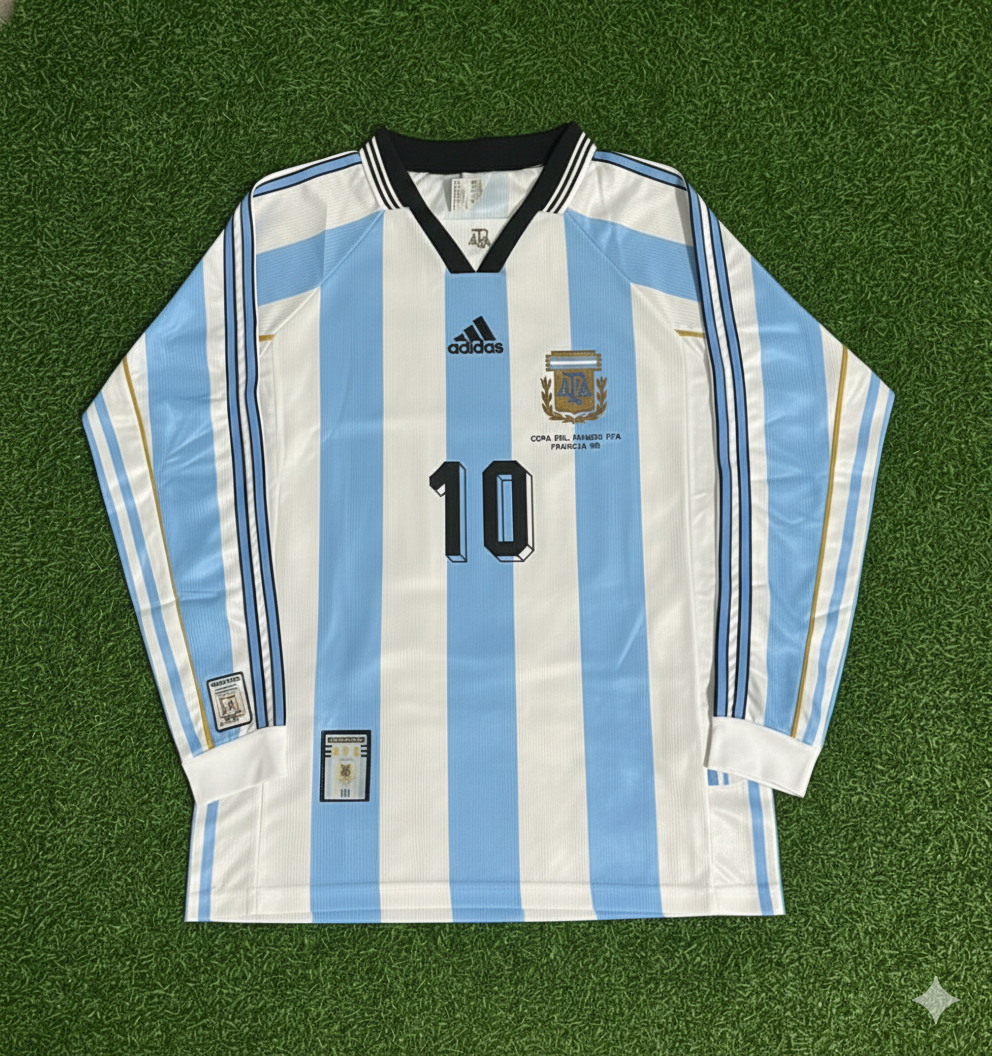 Lionel Messi Argentina Retro Long Sleeve Retro Football Jersey Collection