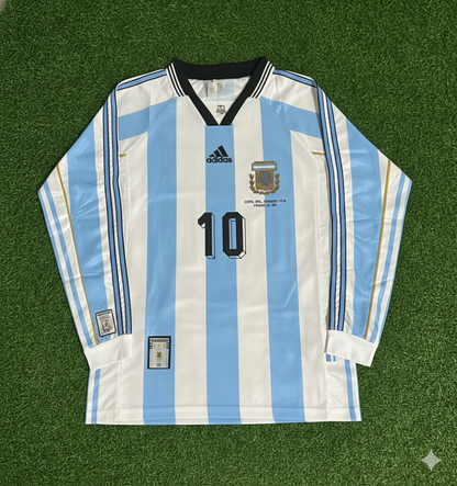 Lionel Messi Argentina Retro Long Sleeve Retro Football Jersey Collection