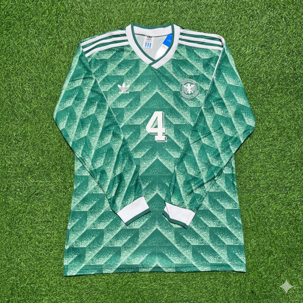 Germany World Cup 1990 Jürgen Kohler Green Long Sleeve Football Jersey