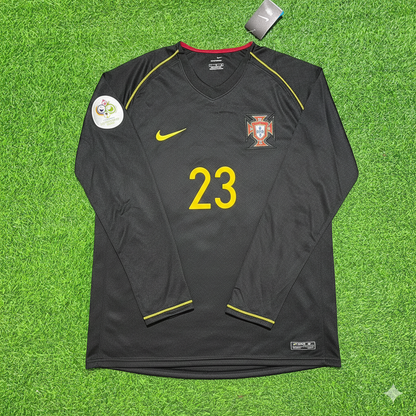 Portugal World Cup 2006 Helder Postiga Long Sleeve Black Retro Football Jersey